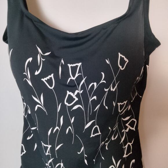 Vintage Gottex Women's Sz 10 Tulip Black and White One Piece Swimsuit - Picture 2 of 8